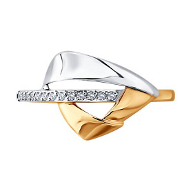 Кольцо SOKOLOV - Золото 585, Фианит (арт. 019911)