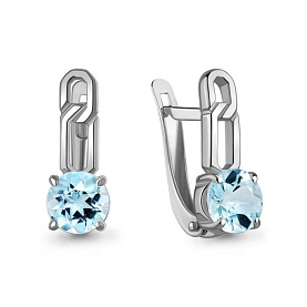 Серьги Аквамарин - Серебро 925, Топаз (арт. 45011702.5)