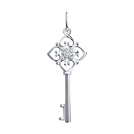 Подвеска SOKOLOV - Серебро 925, Фианит (арт. 94031592)