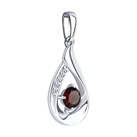 Подвеска Diamant - Серебро 925, Гранат, Фианит (арт. 94-330-00695-2)