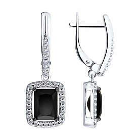 Серьги SOKOLOV - Серебро 925, Агат, Фианит (арт. 92025393)