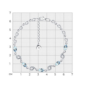 Браслет SOKOLOV - Серебро 925, Топаз, Фианит (арт. 92050163)