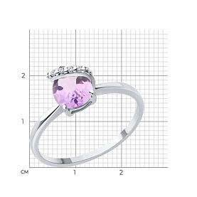 Кольцо SOKOLOV - Серебро 925, Аметист, Фианит (арт. 92014430)