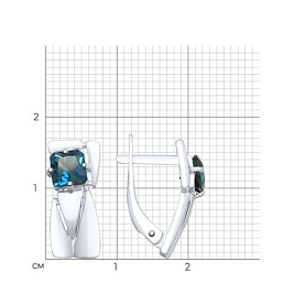 Серьги SOKOLOV - Серебро 925, Топаз лондон (арт. 92022084)