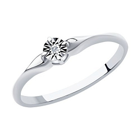 Кольцо SOKOLOV - Серебро 925, Бриллиант (арт. 87010048)