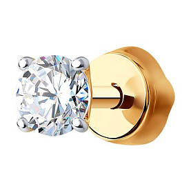 Серьга SOKOLOV - Золото 585, Фианит (арт. 170025)