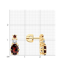 Серьги SOKOLOV - Серебро 925, Гранат, Фианит (арт. 92025327)