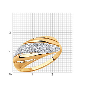 Кольцо Diamant - Золото 585, Фианит (арт. 51-110-00233-1)