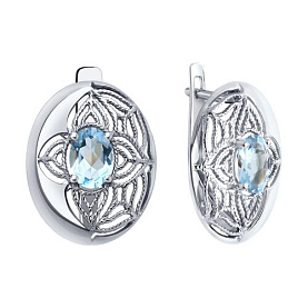 Серьги Diamant - Серебро 925, Топаз (арт. 94-320-01861-1)