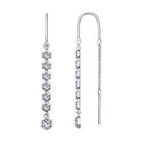 Серьги SOKOLOV - Серебро 925, Фианит (арт. 94022886)