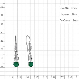 Серьги Аквамарин - Серебро 925, Агат, Фианит (арт. 4774309А.5)