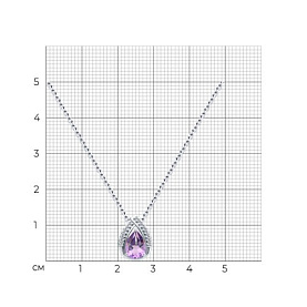 Колье SOKOLOV - Серебро 925, Аметист, Фианит (арт. 92070111)