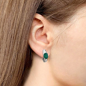 Серьги Аквамарин - Серебро 925, Агат (арт. 45020809.5)