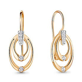 Серьги Аквамарин - Серебро 925, Фианит (арт. 48956А.6)