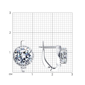 Серьги Diamant - Серебро 925, Фианит (арт. 94-120-00104-1)