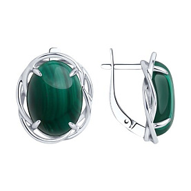Серьги Diamant - Серебро 925, Малахит (арт. 94-320-00912-2)