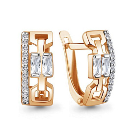 Серьги Аквамарин - Серебро 925, Фианит (арт. 400180А.6)