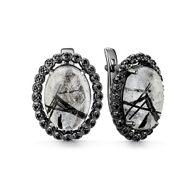 Серьги Дар - Серебро 925, Кварц, Фианит (арт. С-3231чрс465216)