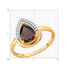 Кольцо SOKOLOV - Серебро 925, Гранат, Фианит (арт. 92014624)