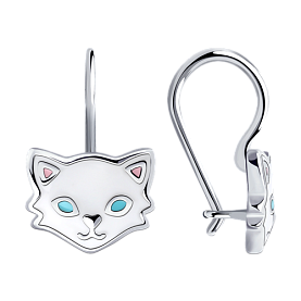 Серьги Diamant - Серебро 925, Эмаль (арт. 94-120-00654-1)