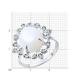 Кольцо SOKOLOV - Серебро 925, Опалит, Фианит (арт. 83010160)