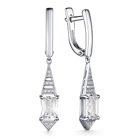 Серьги Дар - Серебро 925, Горный хрусталь, Фианит (арт. С-3715рс42900)