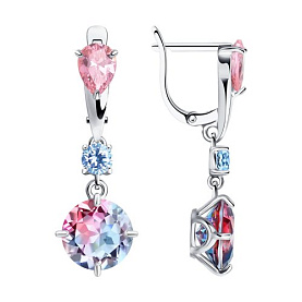 Серьги SOKOLOV - Серебро 925, Синтетический ситалл , Фианит (арт. 92021978)