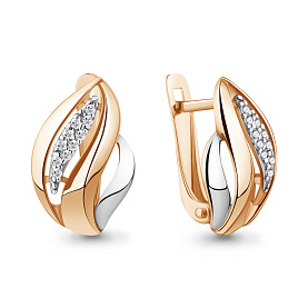 Серьги Аквамарин - Серебро 925, Фианит (арт. 42136А.6)