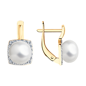 Серьги SOKOLOV - Золото 375, Жемчуг культивированный, Фианит (арт. 37792329)