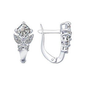 Серьги SOKOLOV - Серебро 925, Фианит (арт. 94021939)