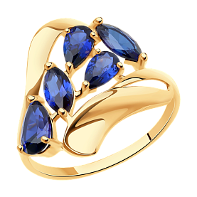 Кольцо SOKOLOV - Золото 375, Синтетический сапфир (арт. 37714659)