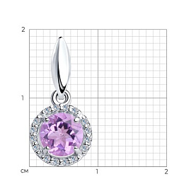 Подвеска SOKOLOV - Серебро 925, Аметист, Фианит (арт. 92030332)