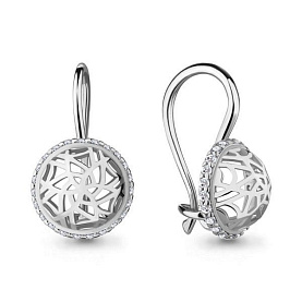 Серьги Аквамарин - Серебро 925, Фианит (арт. 48401А.5)