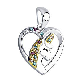 Подвеска SOKOLOV - Серебро 925, Фианит, Эмаль (арт. 94032836)