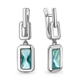 Серьги Аквамарин - Серебро 925, Синтетический топаз (арт. 4963788.5)