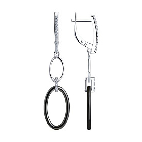 Серьги Diamant - Серебро 925, Керамика, Фианит (арт. 94-121-01271-1)