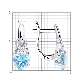 Серьги SOKOLOV - Серебро 925, Топаз, Фианит (арт. 92021177)