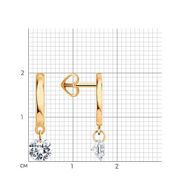 Серьги Diamant - Золото 585, Фианит (арт. 51-122-00487-1)