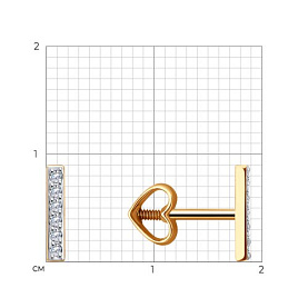 Серьги Diamant - Золото 585, Фианит (арт. 51-122-02235-1)