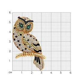 Брошь SOKOLOV - Серебро 925, Фианит, Эмаль (арт. 93040054)