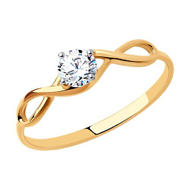 Кольцо SOKOLOV - Золото 585, Фианит (арт. 018828)