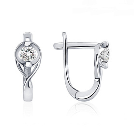 Серьги Platinum Lab. - Платина 950, Бриллиант (арт. ПС-209-01)