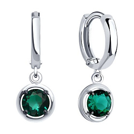 Серьги SOKOLOV - Серебро 925, Синтетический турмалин (арт. 92023029)