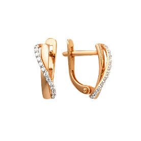 Серьги ЮФ Династия - Золото 585, Фианит (арт. 000542-1102)