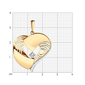 Подвеска SOKOLOV - Золото 585, Фианит (арт. 036266)
