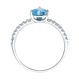Кольцо SOKOLOV - Серебро 925, Топаз, Фианит (арт. 92014444)