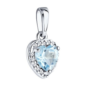 Подвеска SOKOLOV - Серебро 925, Топаз, Фианит (арт. 92030786)