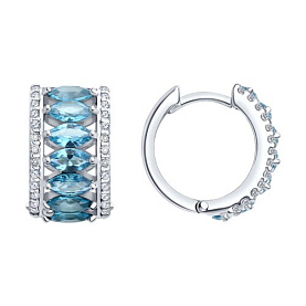 Серьги Diamant - Серебро 925, Синтетический топаз Лонд, Фианит (арт. 94-320-02192-1)