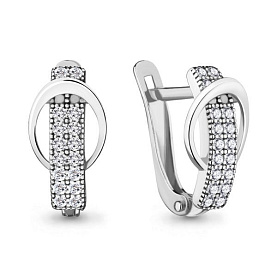 Серьги Аквамарин - Серебро 925, Фианит (арт. 48541А.5)