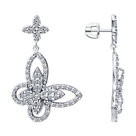 Серьги SOKOLOV - Серебро 925, Фианит (арт. 94027738)